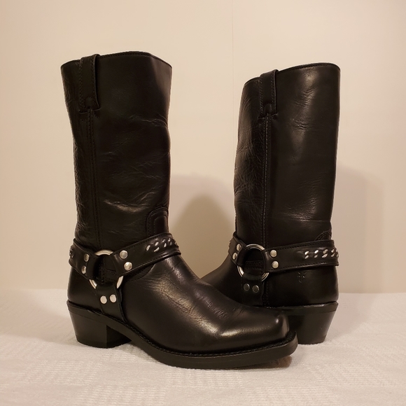 Frye Shoes - 🆕️ FRYE 12R STUDDED HARNESS BOOTS IN BOX